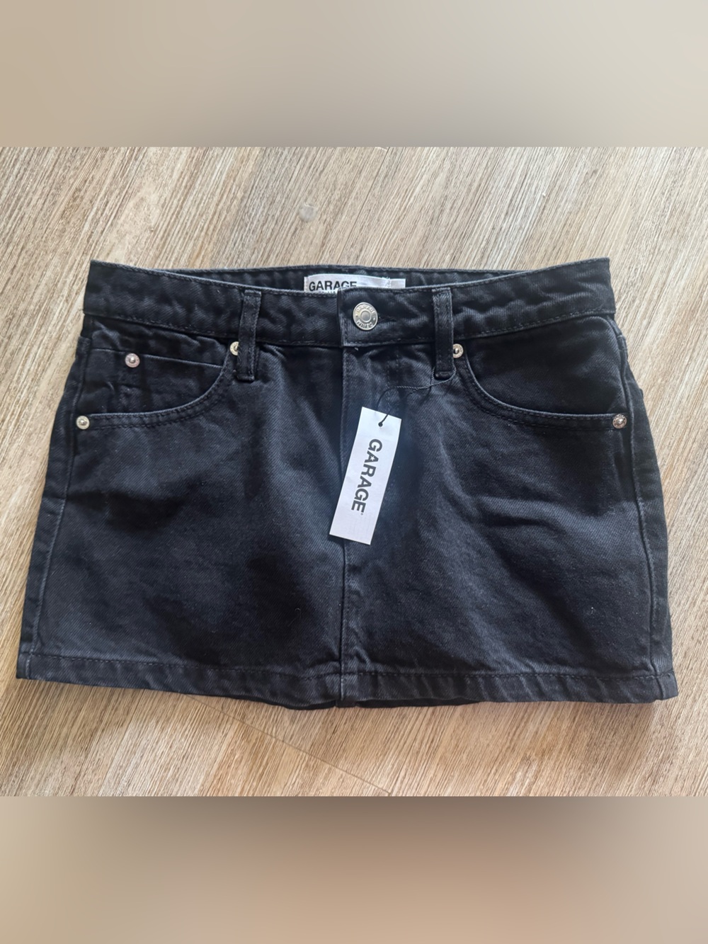NEW Garage Black Denim Mini Skirt
